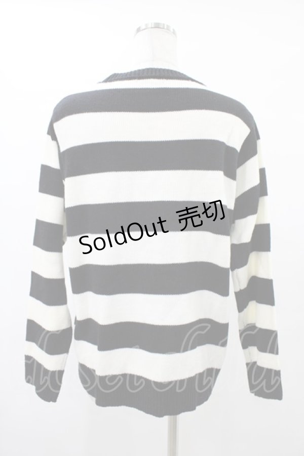 画像2: Candy Stripper / HIDE BUNNY BORDER KNIT  ホワイト×ブラック H-25-09-25-1054-PU-TO-KB-ZH (2)