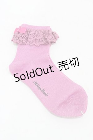 画像: Shirley Temple / レースラメソックス 22〜24cm ピンク H-25-09-25-1007-ET-ZA-KB-ZH