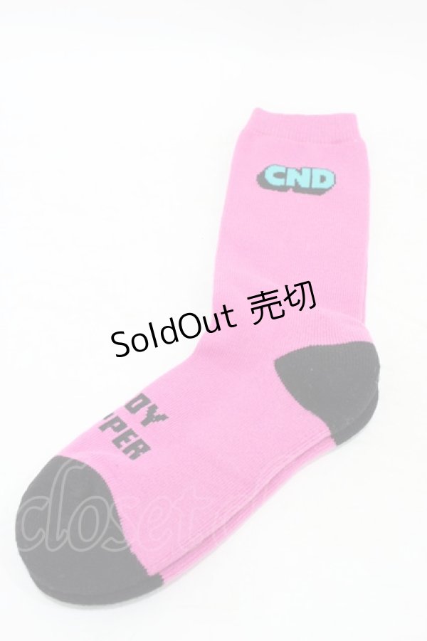 画像1: Candy Stripper / CND SOCKS  PINK×BLACK H-25-09-25-1010-PU-ZA-KB-ZH (1)