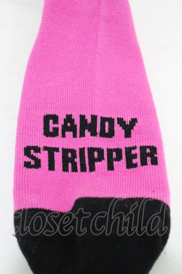 画像2: Candy Stripper / CND SOCKS  PINK×BLACK H-25-09-25-1010-PU-ZA-KB-ZH (2)
