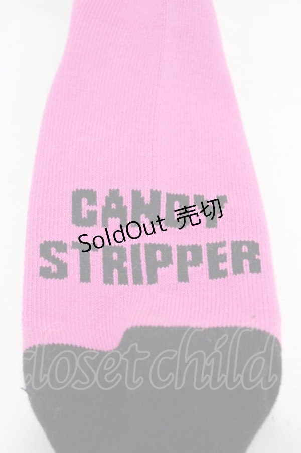 画像2: Candy Stripper / CND SOCKS  PINK×BLACK H-25-09-25-1010-PU-ZA-KB-ZH (2)