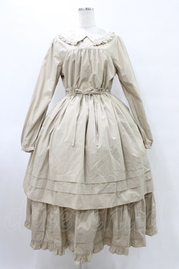 画像1: Maison de minette / ストライプドレス  ベージュ H-25-09-25-1024-0-OP-KB-ZH (1)