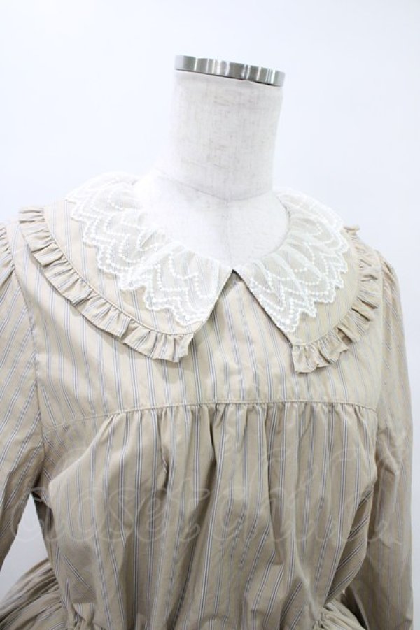 画像4: Maison de minette / ストライプドレス  ベージュ H-25-09-25-1024-0-OP-KB-ZH (4)