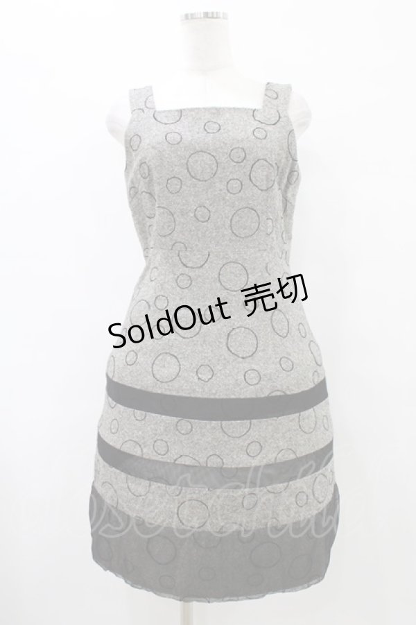 画像1: Jane Marple / ドット刺繍ツイードジャンパースカート  グレー H-25-09-25-1027-JM-OP-KB-ZH (1)