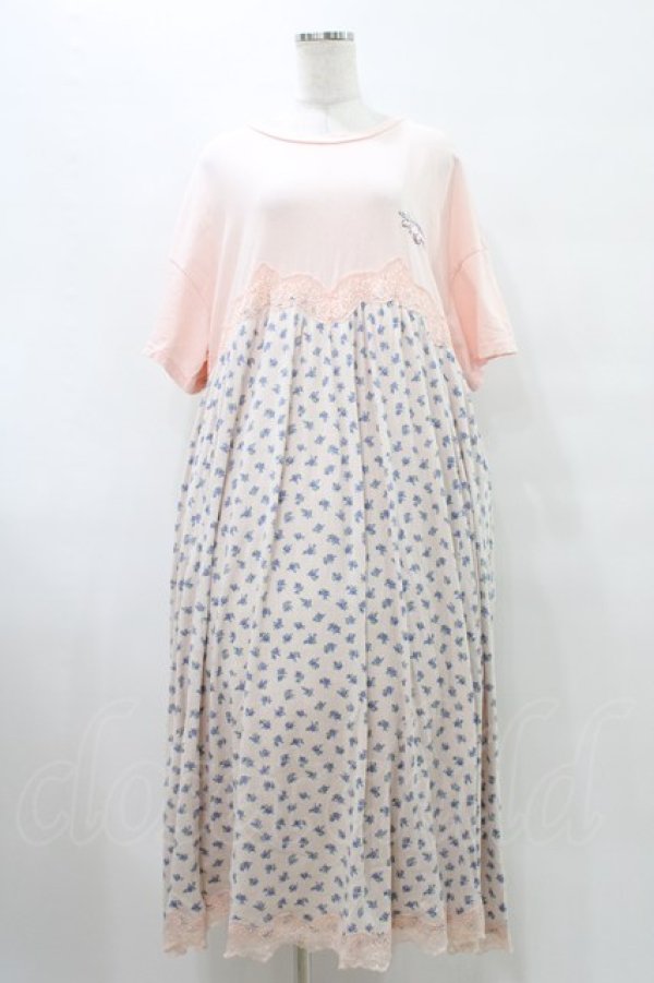 画像1: Candy Stripper / BRAVE DINOSAUR PATTERN ワンピース  ピンク H-25-09-25-1028-PU-OP-KB-ZT456 (1)