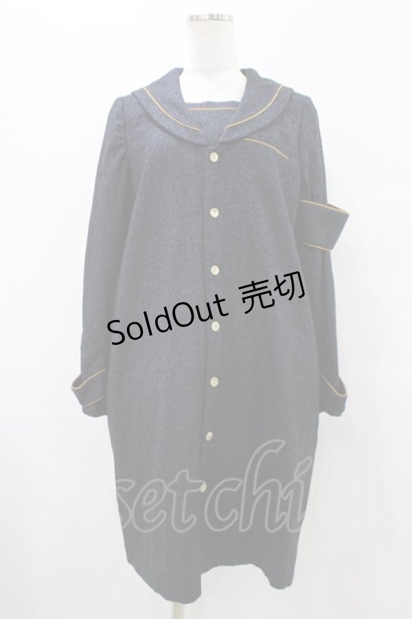 画像1: ネバアランド / 腕章風ワンピース  紺 H-25-09-25-1030-LO-OP-KB-ZH (1)