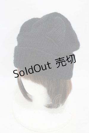 画像: HELL CAT PUNKS / 角付きニット帽  黒 H-25-09-25-1004-PU-AC-KB-ZH