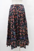 画像2: Jane Marple Dans Le Salon / Flowers of Jouy double accordion skirt  ネイビー H-25-09-25-1038-JM-SK-KB-ZH (2)