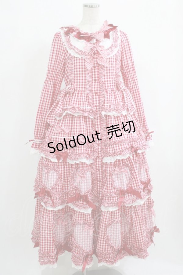 画像1: BABY,THE STARS SHINE BRIGHT / Sweet Gingham Dollロングワンピース Free エンジ H-25-09-26-005-BA-OP-NS-ZH (1)