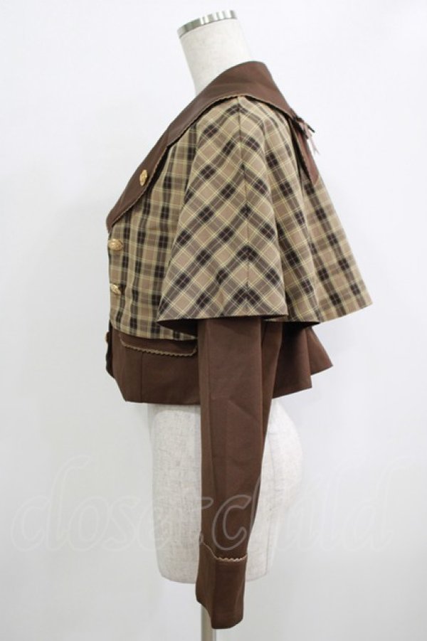 画像2: Amavel / くまの探偵さん ケープセットジャケット Free ブラウン H-25-09-26-035-CA-JA-NS-ZH (2)