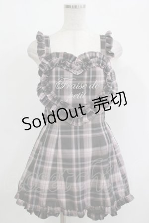 画像: Ank Rouge / ハートエプロンSETUP M ピンクチェック H-25-09-26-039-CA-OP-NS-ZH