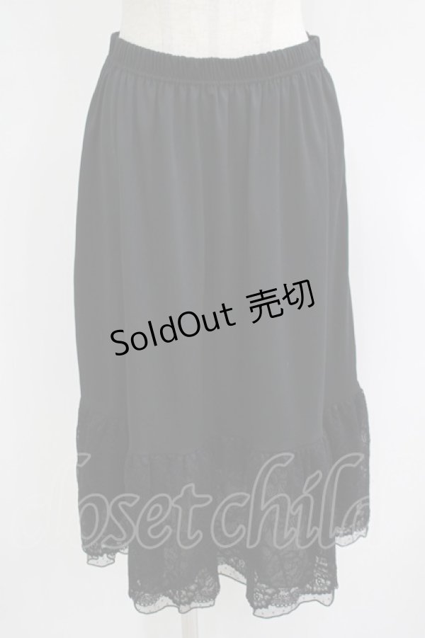 画像1: axes femme / フラワーレースミディペチスカート Free ブラック H-25-09-26-040-AX-SK-NS-ZH (1)