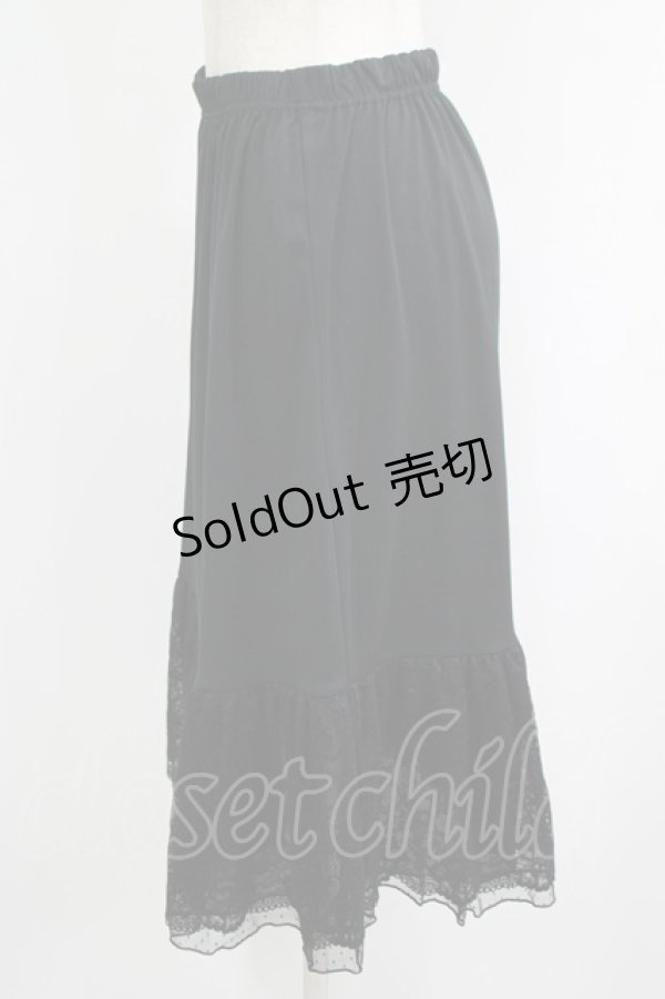 画像2: axes femme / フラワーレースミディペチスカート Free ブラック H-25-09-26-040-AX-SK-NS-ZH (2)