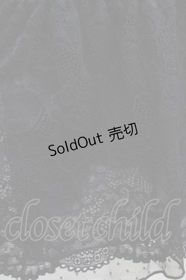 画像4: axes femme / フラワーレースミディペチスカート Free ブラック H-25-09-26-040-AX-SK-NS-ZH (4)