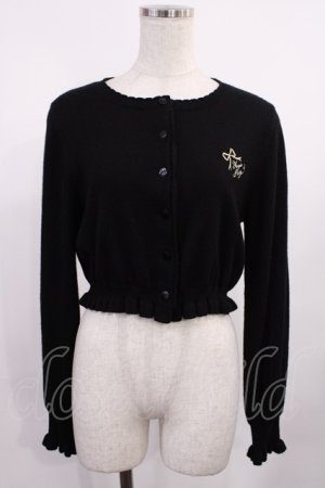 画像: Angelic Pretty / リボン刺繍ニットカーディガン Free ブラック H-25-09-26-1036-AP-TO-NS-ZH