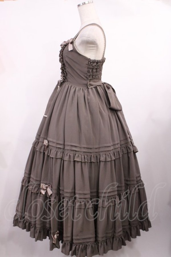 画像2: metamorphose / レースアップティアードロングジャンパースカート Free グレージュ H-25-09-26-1001-ME-OP-NS-ZH (2)