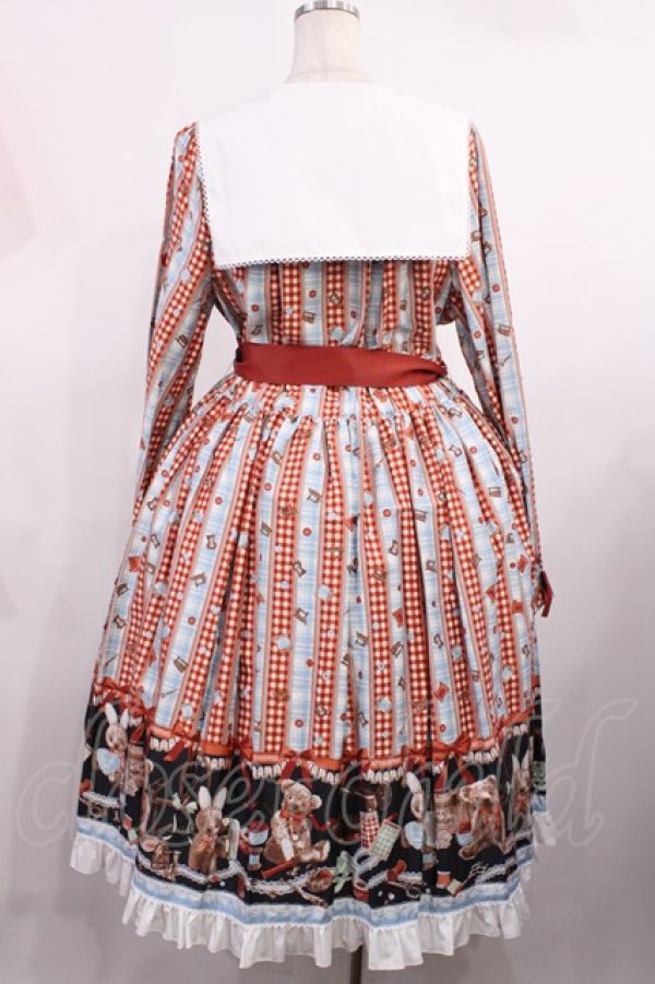 画像3: metamorphose / Happy Sewing Timeワンピース サイズ1 サックス赤 H-25-09-26-1007-ME-OP-NS-ZH (3)