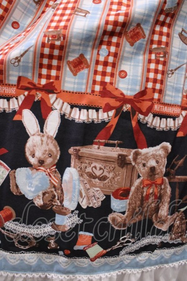 画像5: metamorphose / Happy Sewing Timeワンピース サイズ1 サックス赤 H-25-09-26-1007-ME-OP-NS-ZH (5)