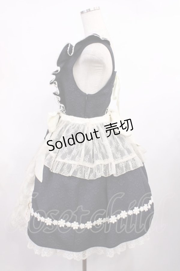 画像2: BABY,THE STARS SHINE BRIGHT / グラスグリーンのPastoral お花摘みの少女ジャンパースカート Free ブラック H-25-09-26-1012-BA-OP-NS-ZH (2)