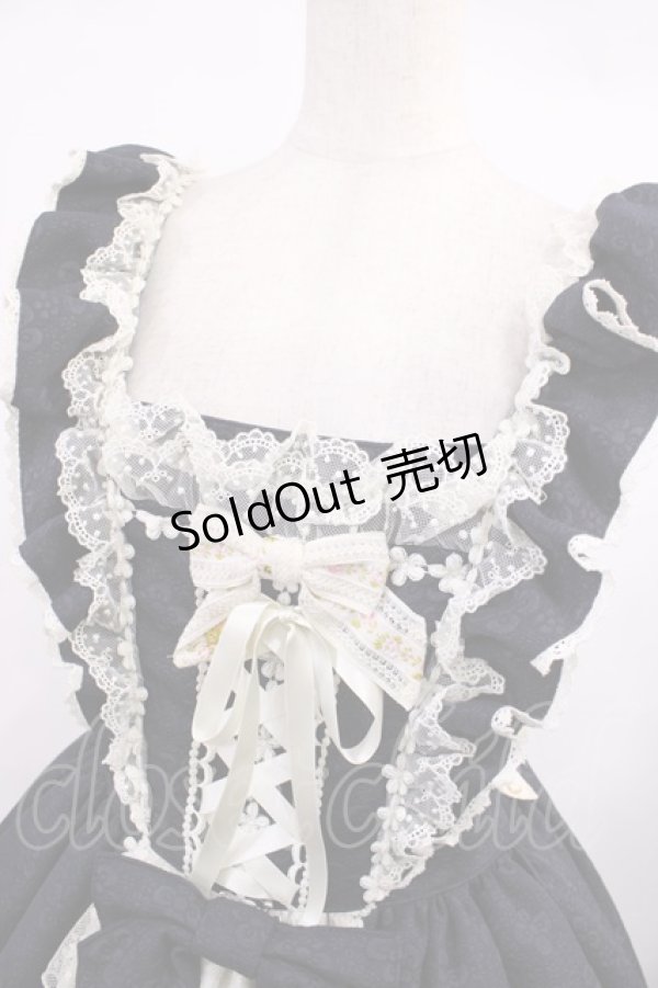 画像6: BABY,THE STARS SHINE BRIGHT / グラスグリーンのPastoral お花摘みの少女ジャンパースカート Free ブラック H-25-09-26-1012-BA-OP-NS-ZH (6)