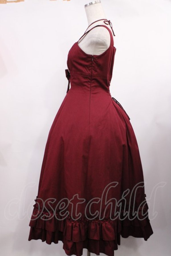画像2: Victorian maiden / ノーブルサテンマリーローズドレス free ワイン H-25-09-26-1002-CL-OP-NS-ZH (2)