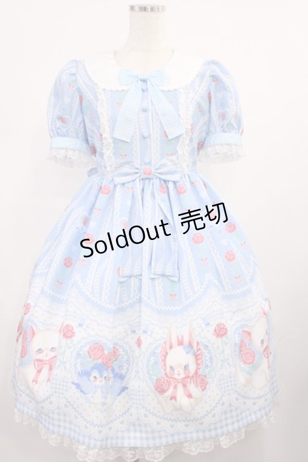 画像1: Angelic Pretty / Be My Valentineワンピース Free サックス H-25-09-26-1017-AP-OP-NS-ZH (1)