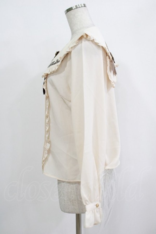 画像3: Amavel / くまの探偵さん ネクタイ&チェックリボンブラウス Free アイボリー H-25-09-26-051-CA-BL-NS-ZH (3)