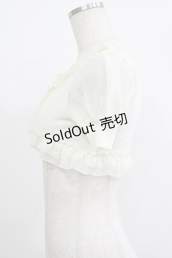 画像2: JESUS DIAMANTE / シフォンフリルボレロ Free アイボリー H-25-09-26-057-JE-TO-NS-ZH (2)