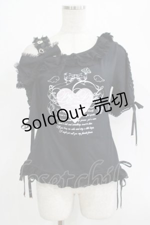 画像: LIZ LISA / ワンショルダープリントTシャツ Free ブラック H-25-09-26-059-LO-TO-NS-ZH