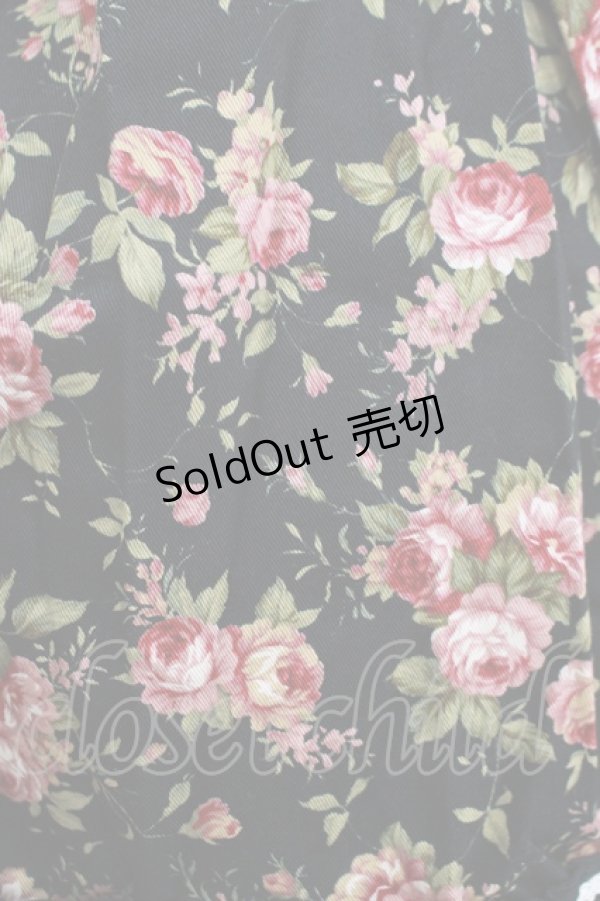 画像4: CHOCOCHIP COOKIE / 薔薇チュールローズプリントワンピース Free ブラック H-25-09-26-007-LO-OP-NS-ZH (4)