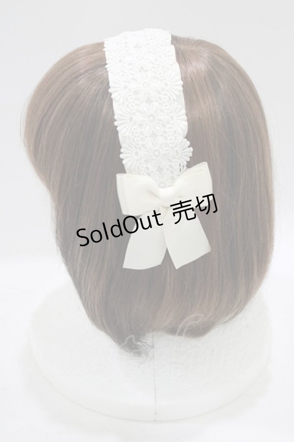 画像2: m petit by misako / TT*AMレースカチューシャ  オフ H-25-09-26-071-LO-AC-NS-ZH (2)