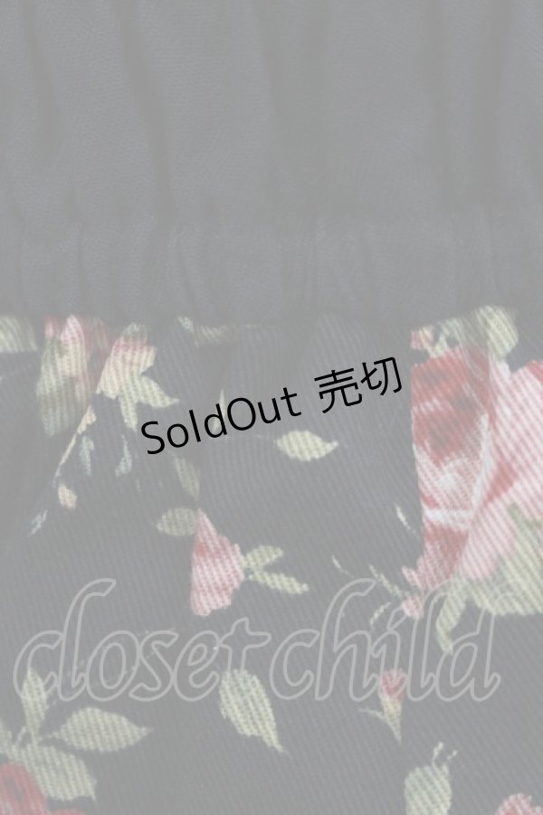 画像5: CHOCOCHIP COOKIE / 薔薇チュールローズプリントワンピース Free ブラック H-25-09-26-007-LO-OP-NS-ZH (5)