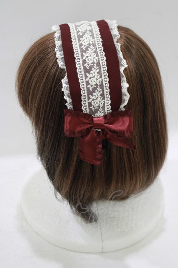 画像2: Pina sweetcollection / ローズラインカチューシャ  ワイン H-25-09-26-074-LO-AC-NS-ZH (2)