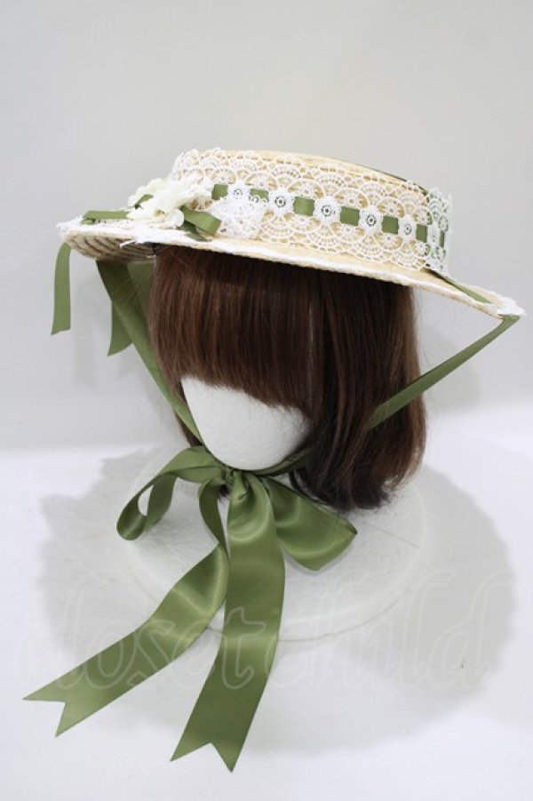 画像2: Chalmiere / フラワーサマーハット  グリーン H-25-09-26-078-PU-AC-NS-ZT-K025 (2)