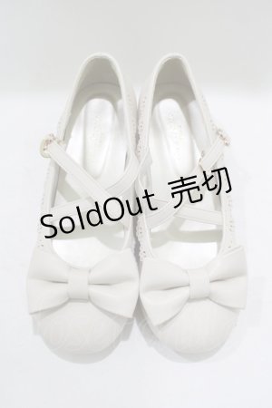 画像: axes femme kawaii / クロスベルトリボンパンプス L(24.5cm) 生成り H-25-09-26-081-AX-SH-NS-ZH
