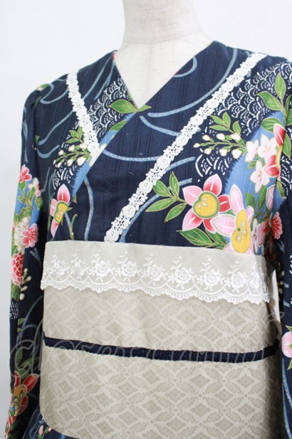 marcHenTica / 大和撫子ワンピース ネイビー H-25-09-26-010-LO-OP-NS