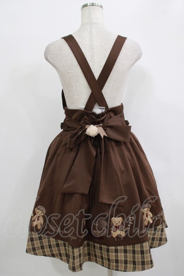 画像3: Amavel / くまの探偵さんバックルサススカート Free ブラウン H-25-09-26-020-CA-SK-NS-ZH (3)