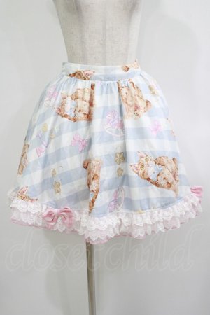 画像: To Alice / キャット×ギンガムチェックシリーズ浴衣のスカート M サックス H-25-09-26-021-LO-SK-NS-ZH
