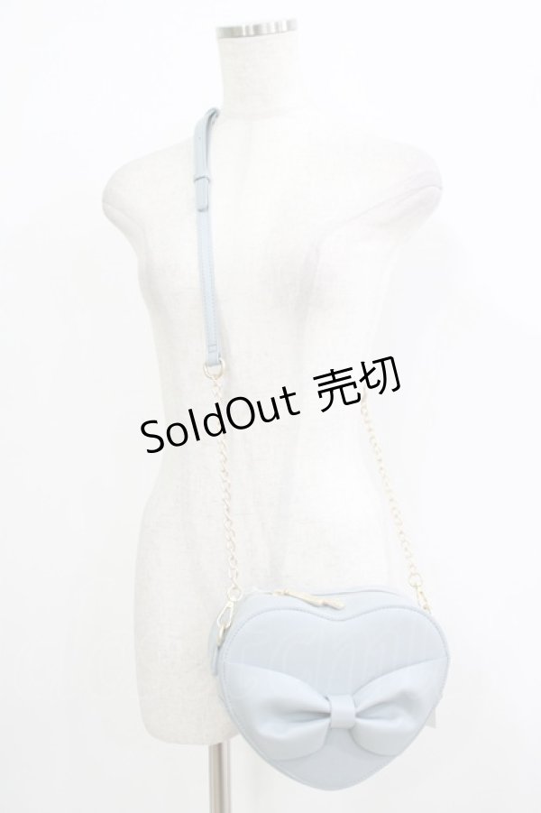 画像1: m petit by misako / AMハートリボンSLD  サックス H-25-09-27-004-LO-BG-NS-ZH (1)