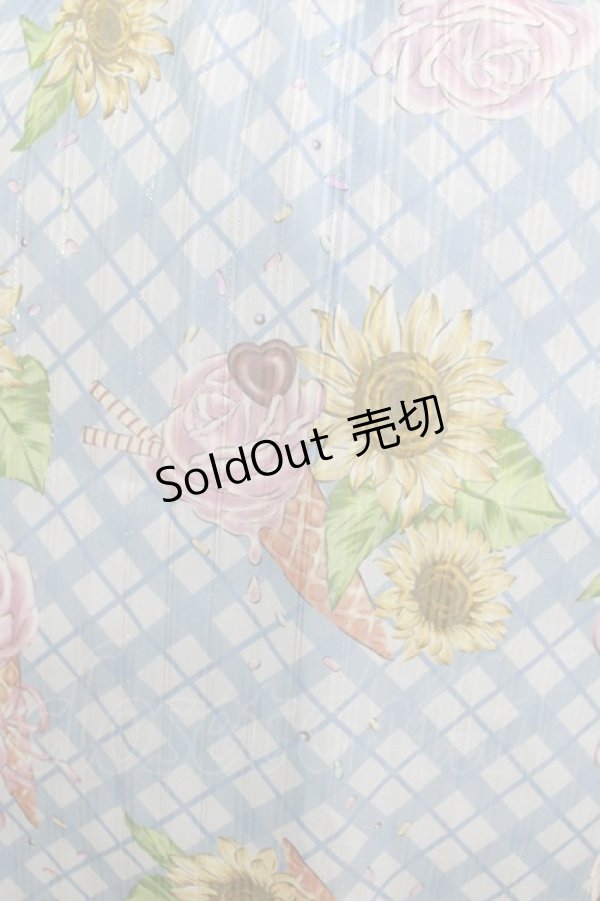 画像4: axes femme POETIQUE / ヒマワリ&アイスサマーワンピース M サックス H-25-09-27-041-AX-OP-NS-ZH (4)