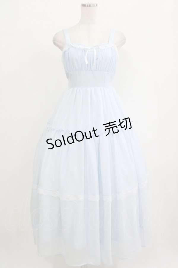 画像1: Lovely Tency / 眞白ありすコラボ/ティアードジャンパースカート S サックス H-25-09-27-044-GO-OP-NS-ZH (1)