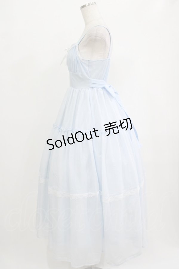 画像2: Lovely Tency / 眞白ありすコラボ/ティアードジャンパースカート S サックス H-25-09-27-044-GO-OP-NS-ZH (2)