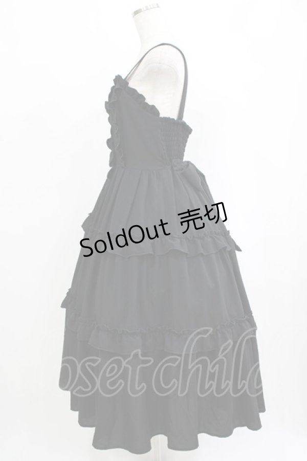 画像2: axes femme kawaii / ロマンティックフリルジャンパースカート M ブラック H-25-09-27-047-AX-OP-NS-ZH (2)