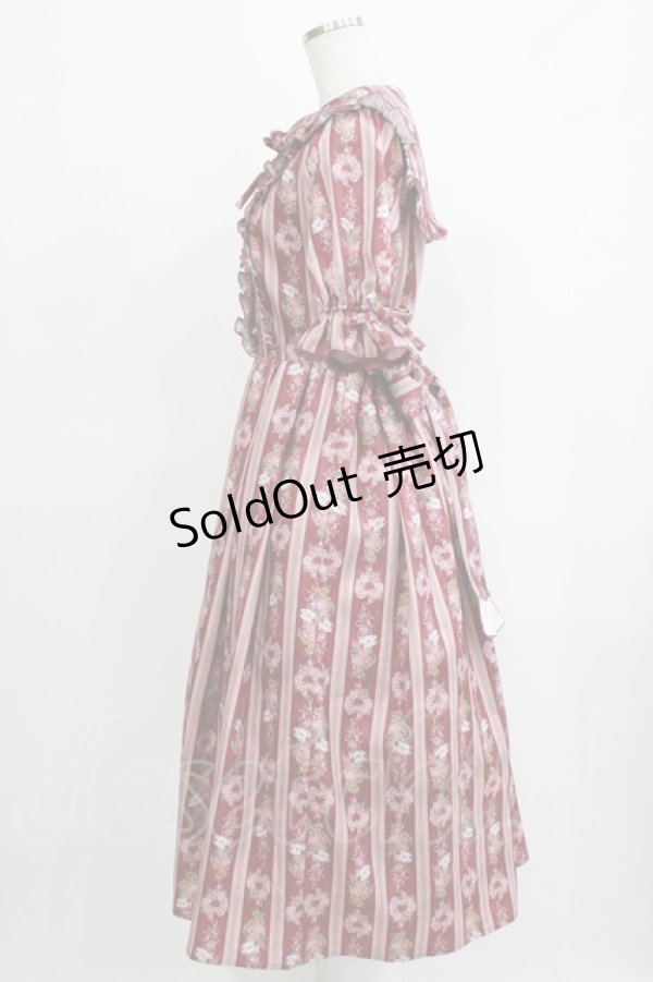 画像2: axes femme kawaii / RosyBear柄ワンピース M ワイン H-25-09-27-050-AX-OP-NS-ZH (2)