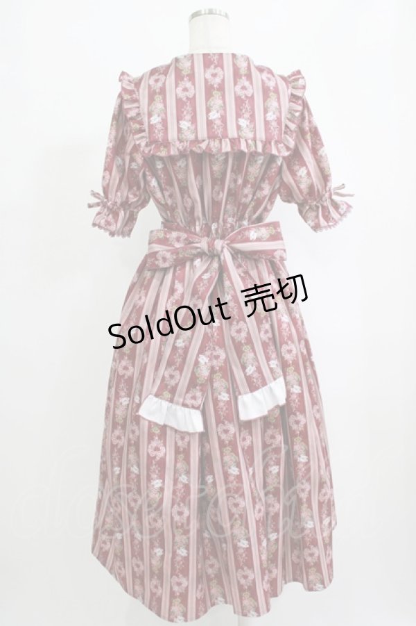 画像3: axes femme kawaii / RosyBear柄ワンピース M ワイン H-25-09-27-050-AX-OP-NS-ZH (3)