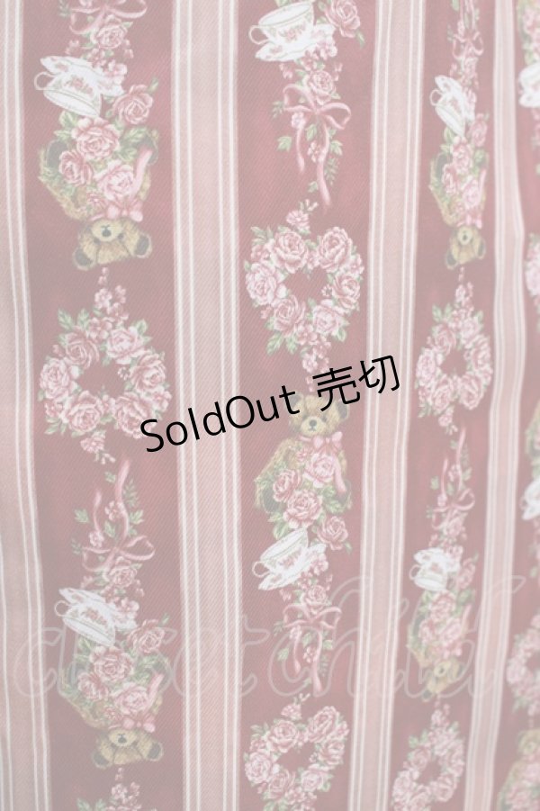 画像4: axes femme kawaii / RosyBear柄ワンピース M ワイン H-25-09-27-050-AX-OP-NS-ZH (4)