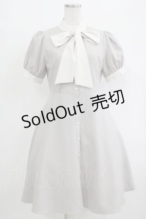 画像: evelyn / ビッグリボンワンピース Free グレー H-25-09-27-060-LO-OP-NS-ZH