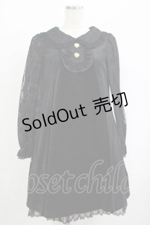 画像: Secret Honey / レース袖ベロアワンピース Free ブラック H-25-09-27-062-CA-OP-NS-ZH