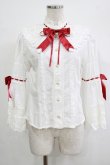 BABY エリザベスブラウス オフ白×エンジ BABY エリザベスブラウスオフ白