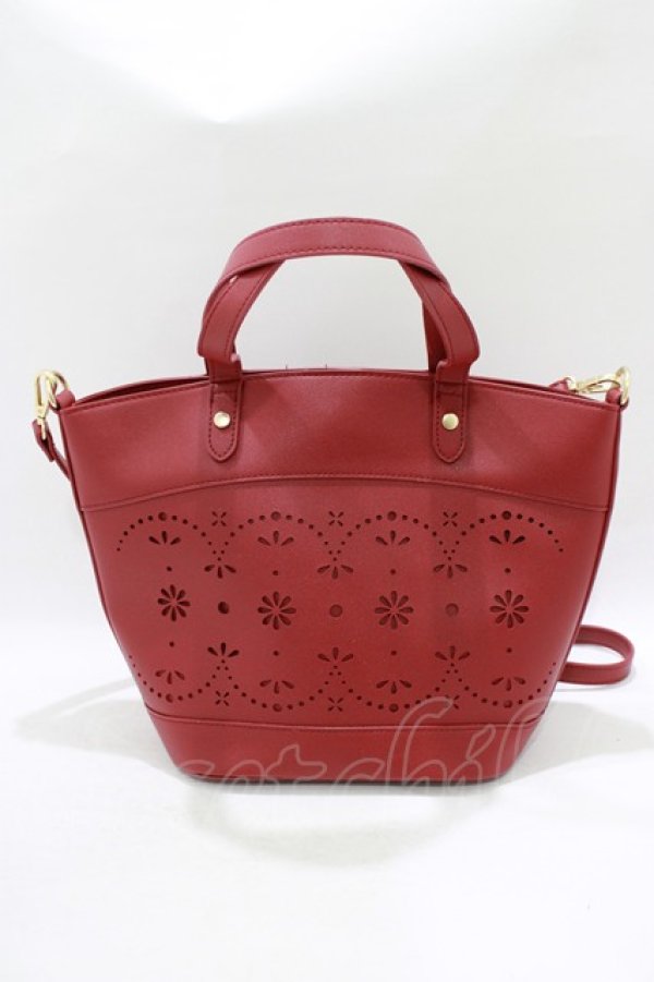 画像2: m petit by misako / AMハナパンチング2WAYバッグ  レッド H-25-09-27-013-LO-BG-NS-ZH (2)